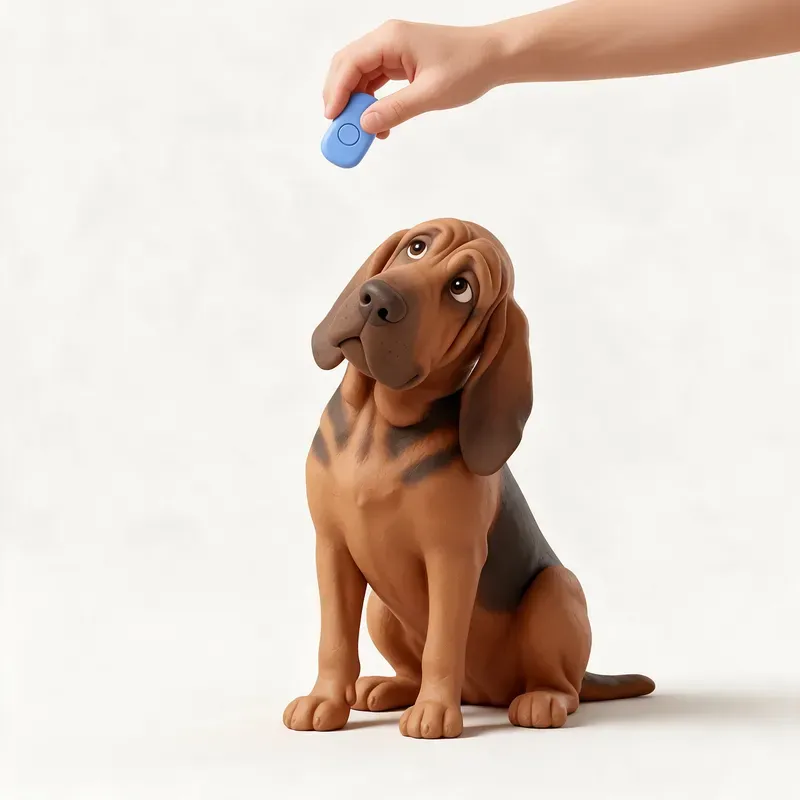 Bloodhound (perro de San Huberto): aprendiendo (ilustración)