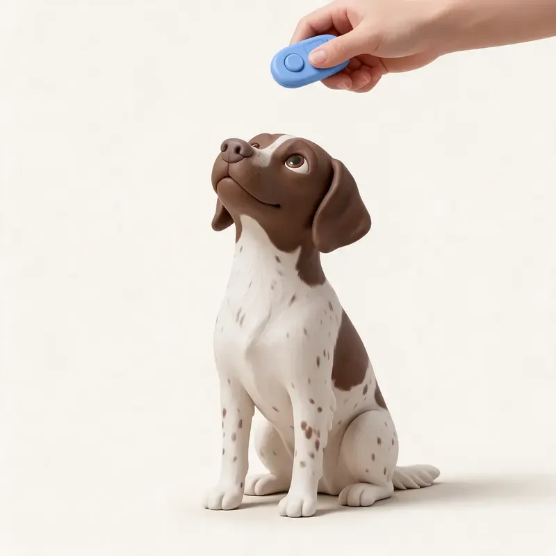 Pequeño Münsterländer: aprendiendo (ilustración)