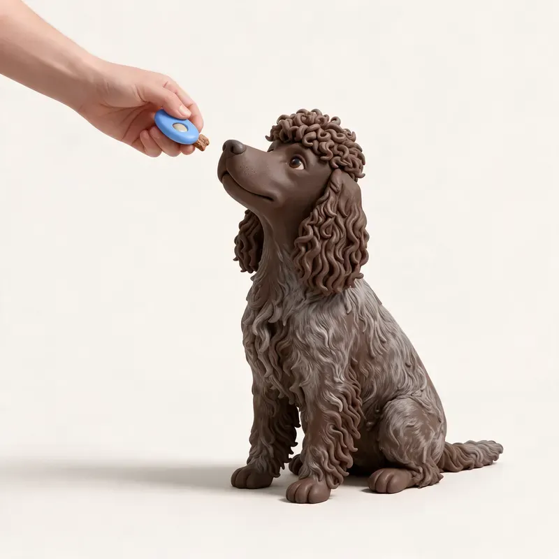 Spaniel de Pont-Audemer: aprendiendo (ilustración)