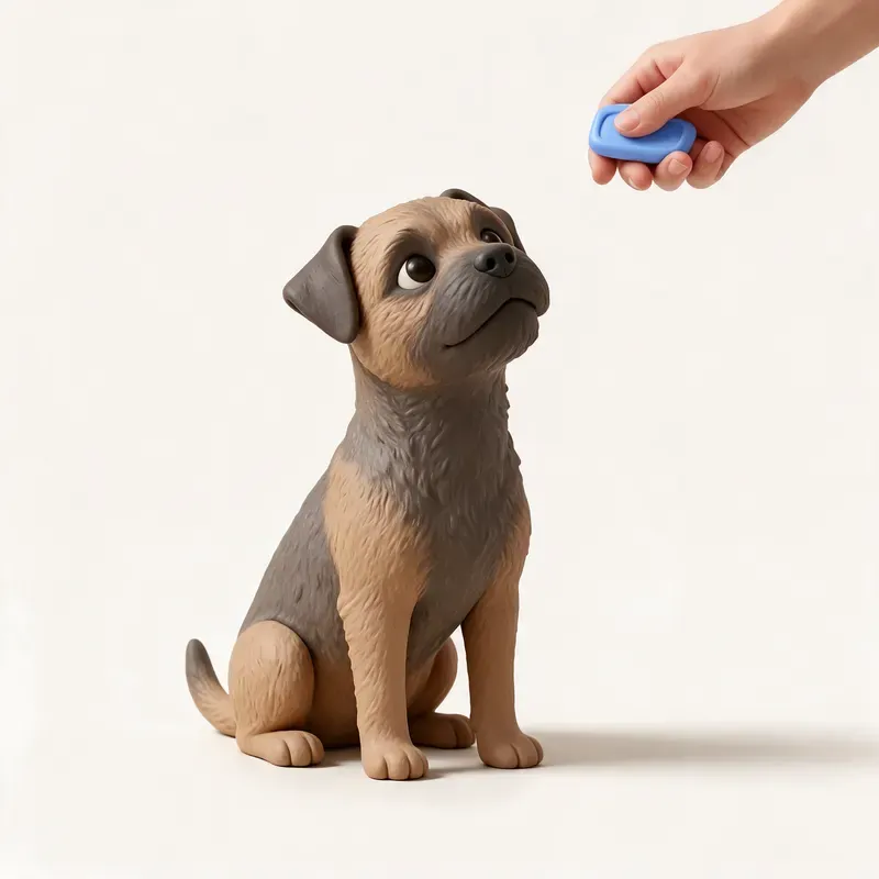 Border terrier: aprendiendo (ilustración)