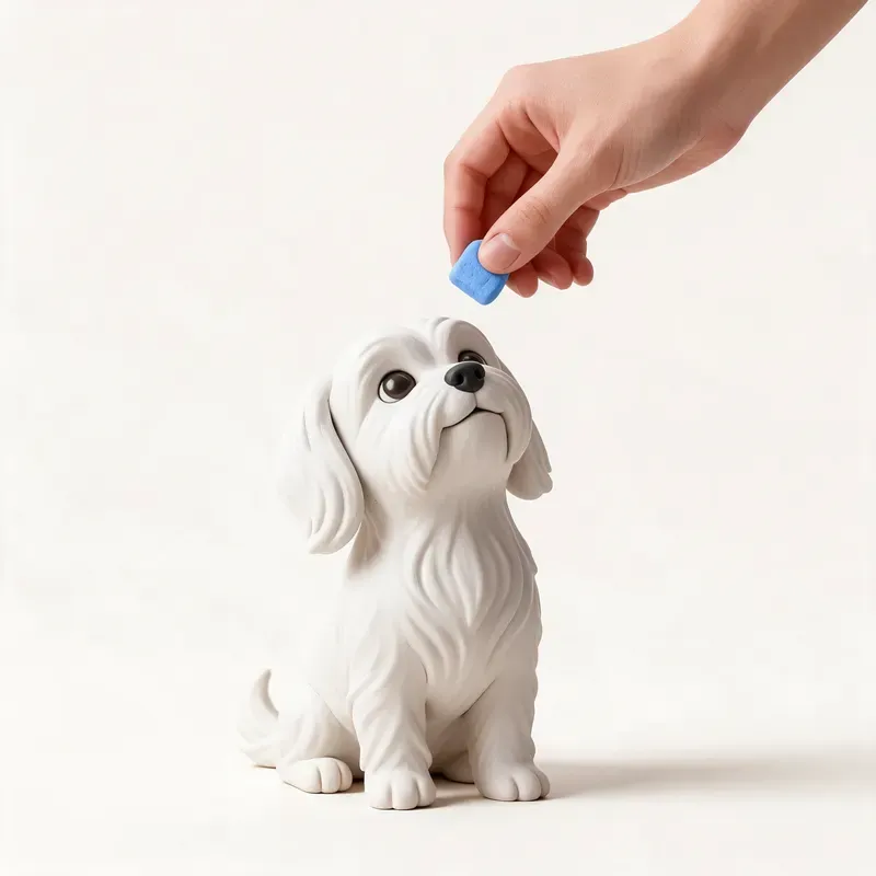 Bichón maltés: aprendiendo (ilustración)