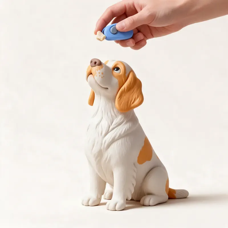 Clumber spaniel: aprendiendo (ilustración)
