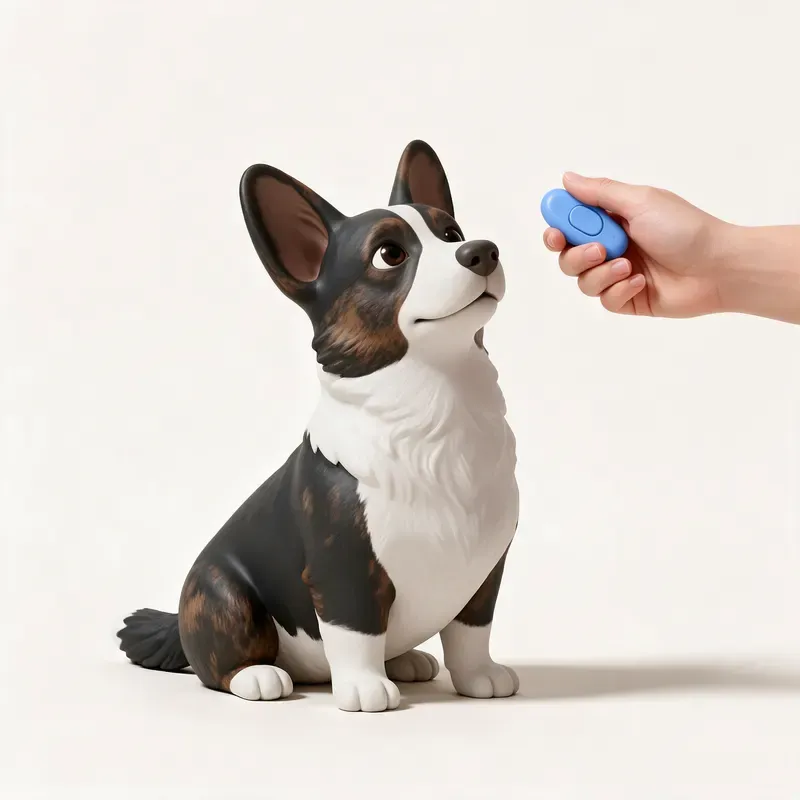 Corgi galés Cardigan: aprendiendo (ilustración)