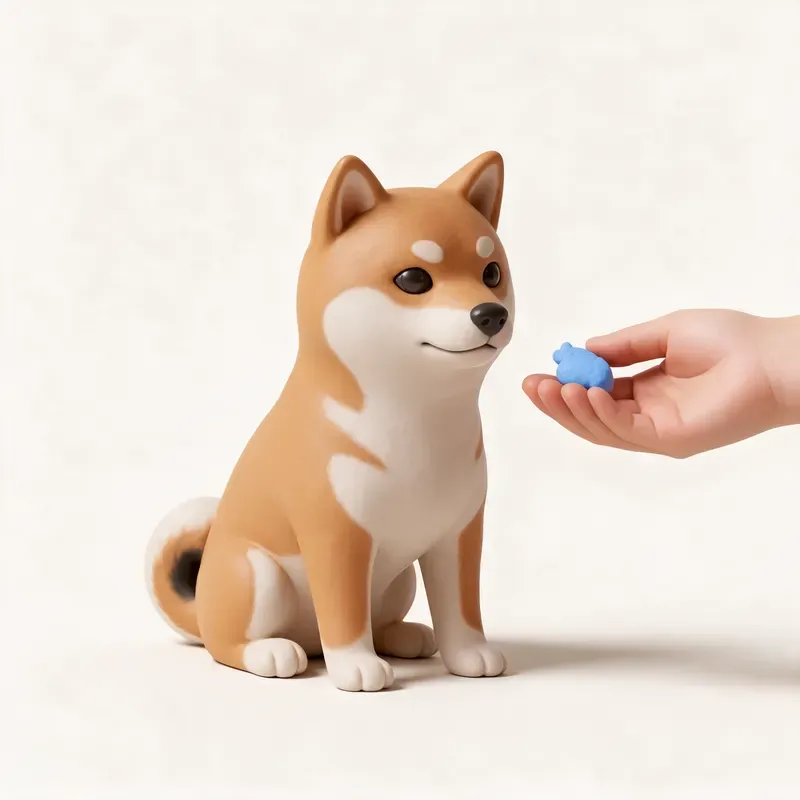 Shiba inu: aprendiendo (ilustración)