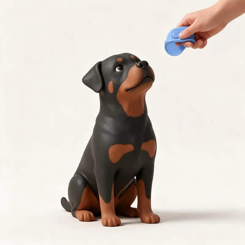 Rottweiler: aprendiendo (ilustración)