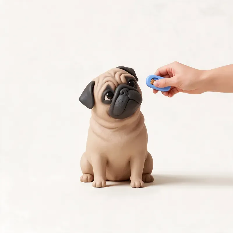 Carlino (pug): aprendiendo (ilustración)
