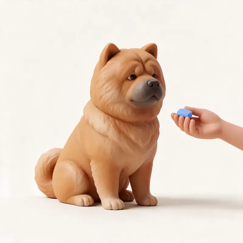 Chow chow: aprendiendo (ilustración)