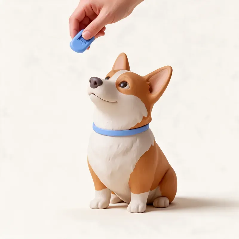 Corgi galés Pembroke: aprendiendo (ilustración)