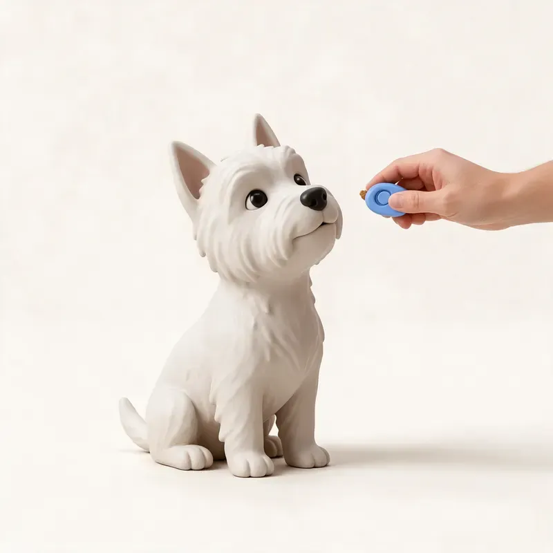 West Highland white terrier (Westie): aprendiendo (ilustración)
