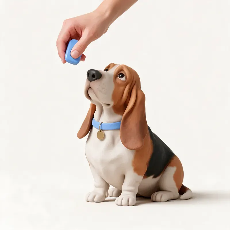 Basset hound: aprendiendo (ilustración)