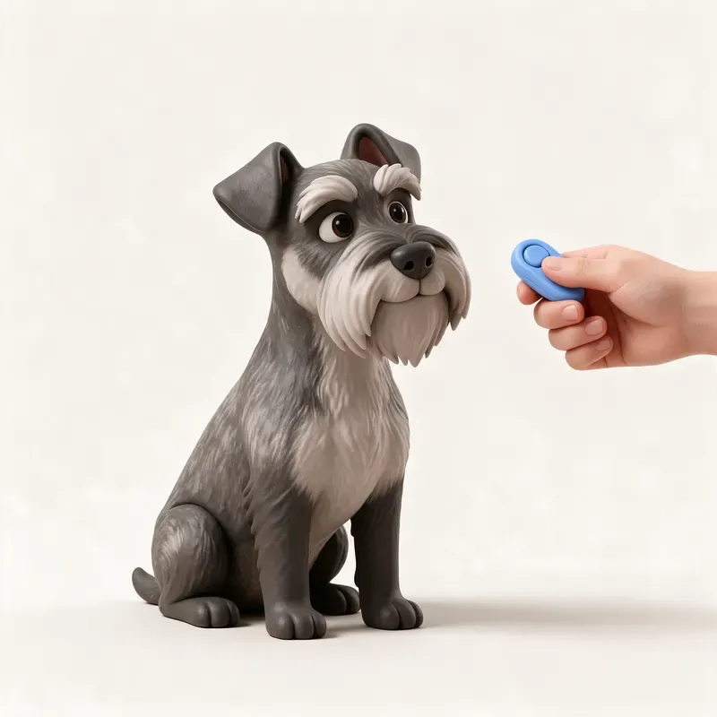 Schnauzer mediano: aprendiendo (ilustración)