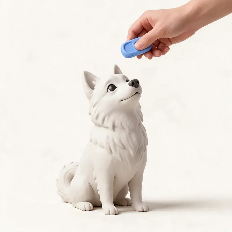 American Eskimo Dog: aprendiendo (ilustración)