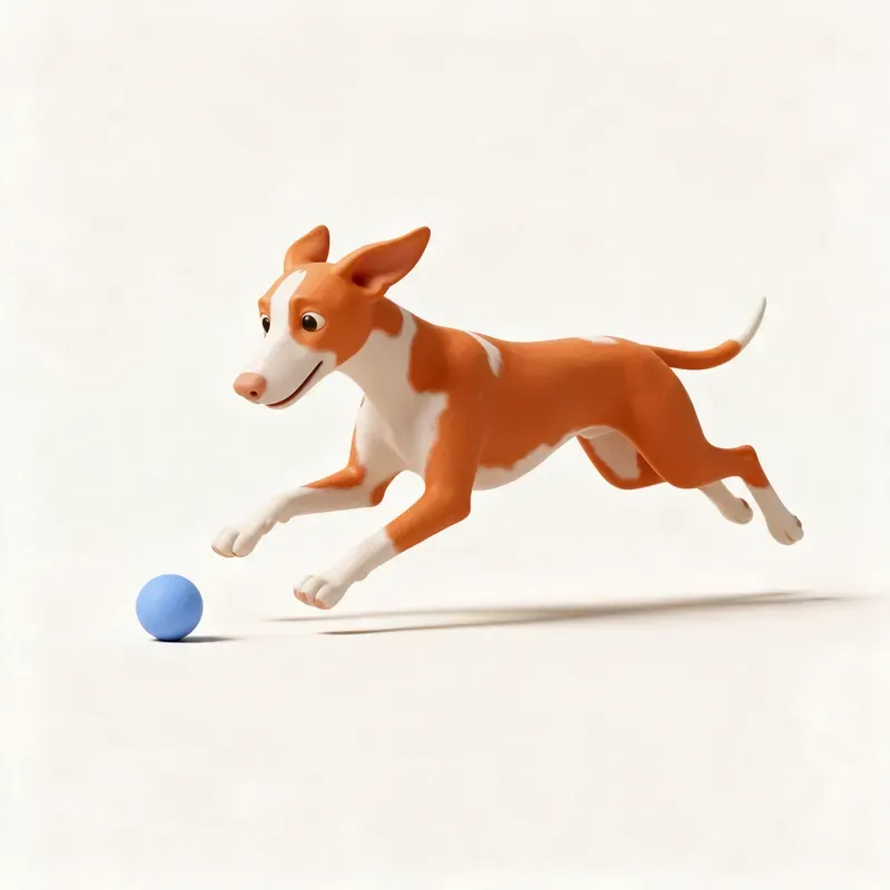 Podenco ibicenco: haciendo ejercicio (ilustración)