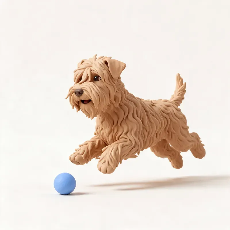 Terrier irlandés de pelo suave (Wheaten): haciendo ejercicio (ilustración)