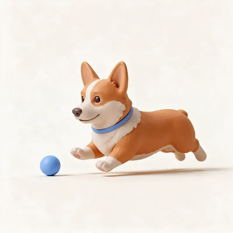 Corgi galés Pembroke: haciendo ejercicio (ilustración)