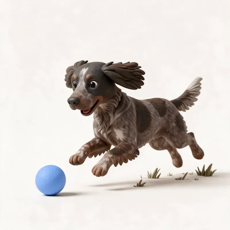 Spaniel picardo: haciendo ejercicio (ilustración)