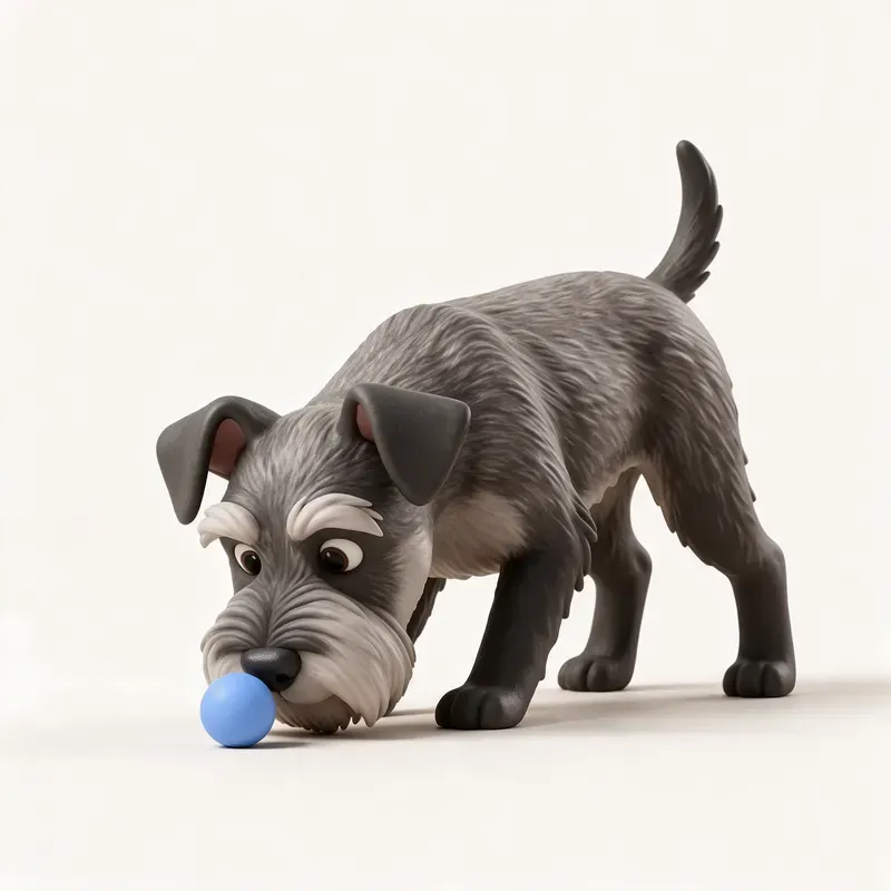 Schnauzer mediano: haciendo ejercicio (ilustración)