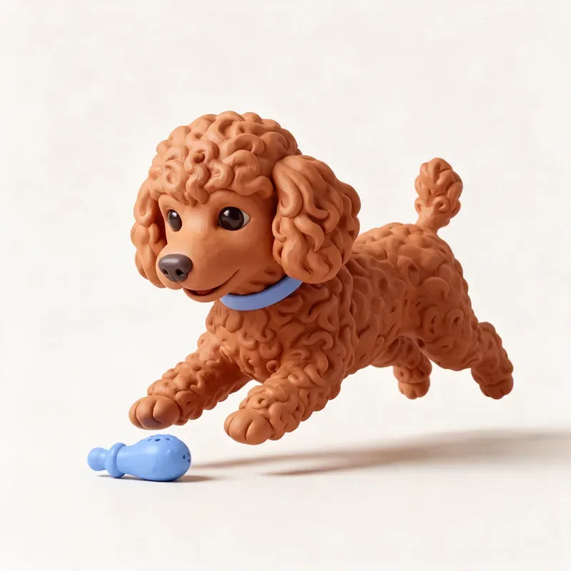 Caniche toy: haciendo ejercicio (ilustración)