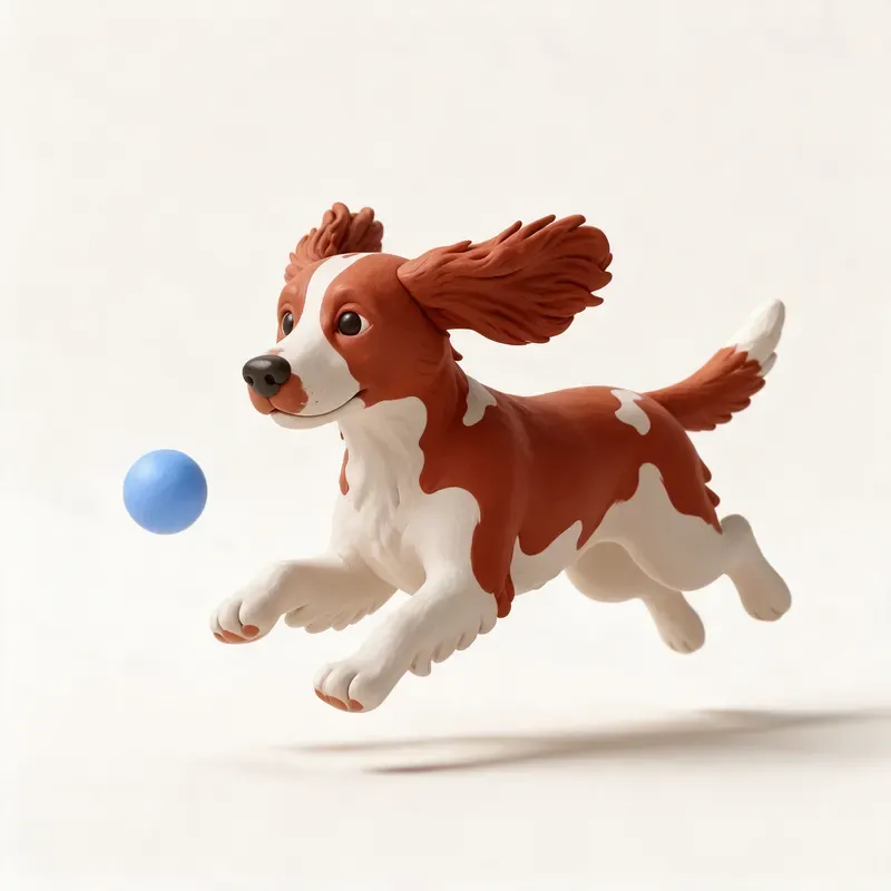 Springer spaniel galés: haciendo ejercicio (ilustración)