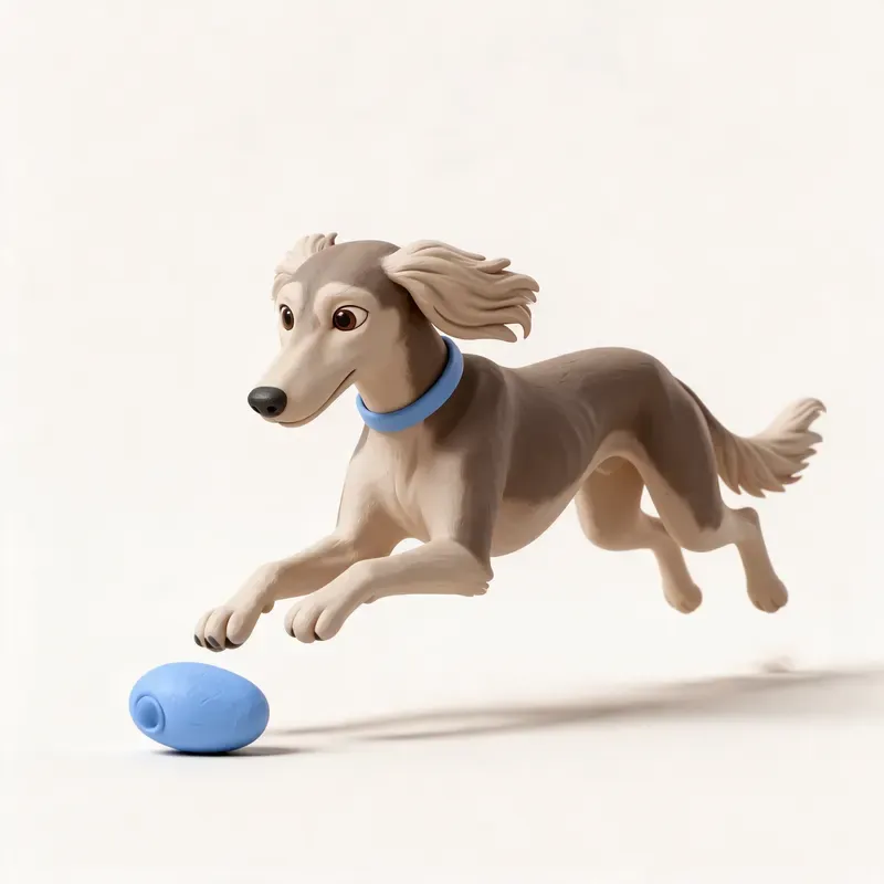 Saluki: haciendo ejercicio (ilustración)