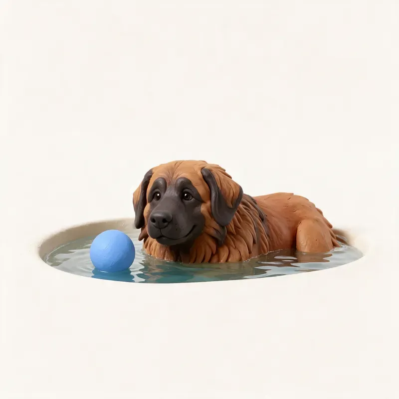 Leonberger: haciendo ejercicio (ilustración)