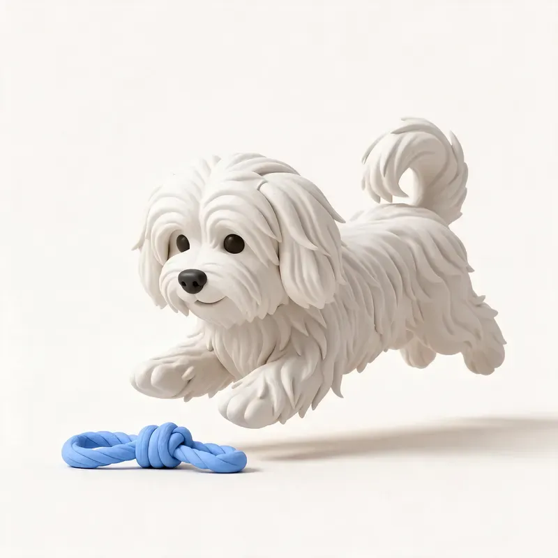 Coton de Tulear: haciendo ejercicio (ilustración)