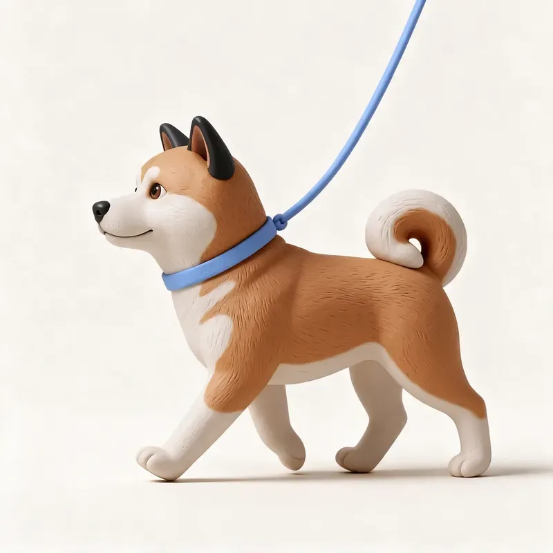 Akita inu: haciendo ejercicio (ilustración)