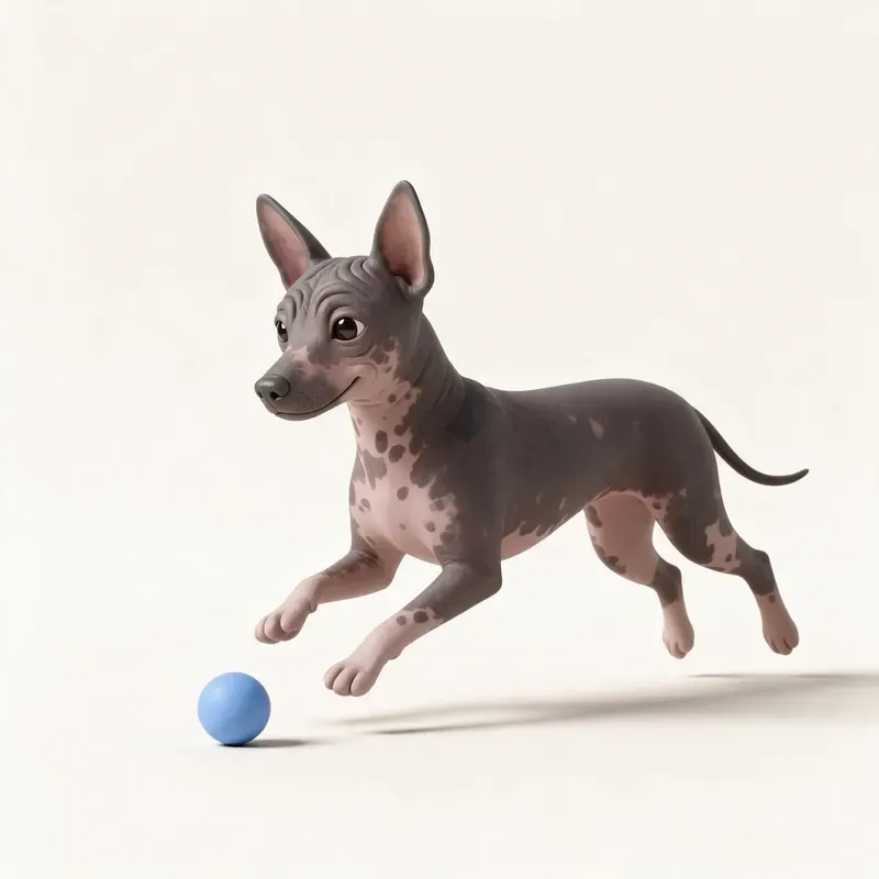 Perro sin pelo del Perú: haciendo ejercicio (ilustración)