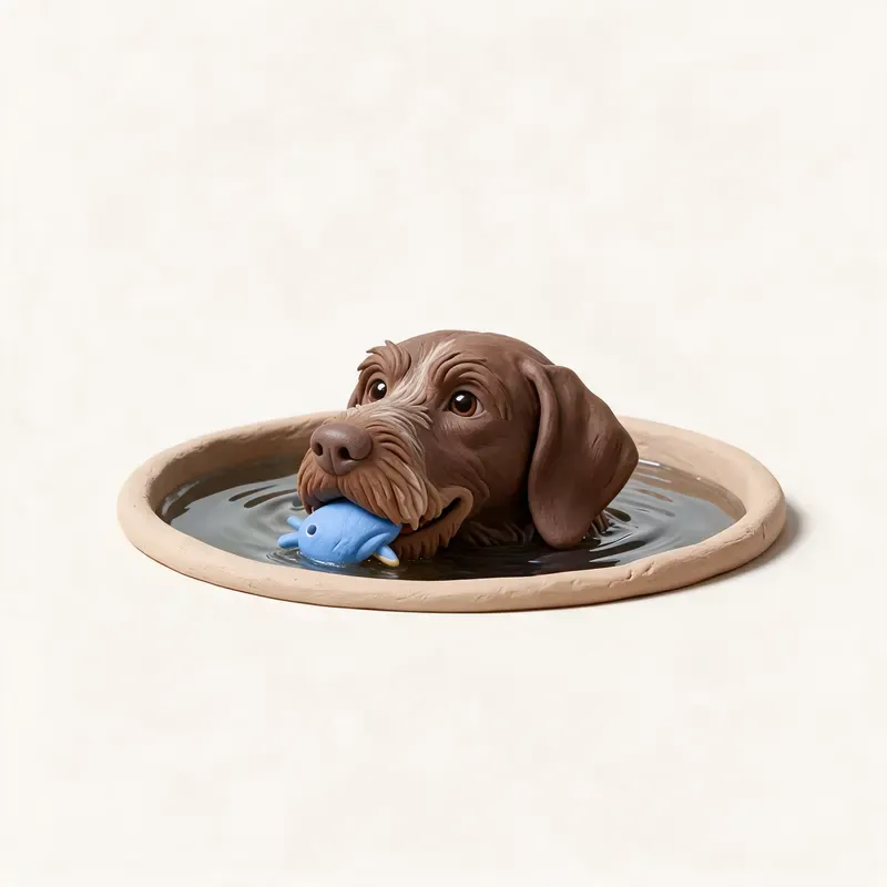 Perro de muestra alemán de pelo cerdoso: haciendo ejercicio (ilustración)