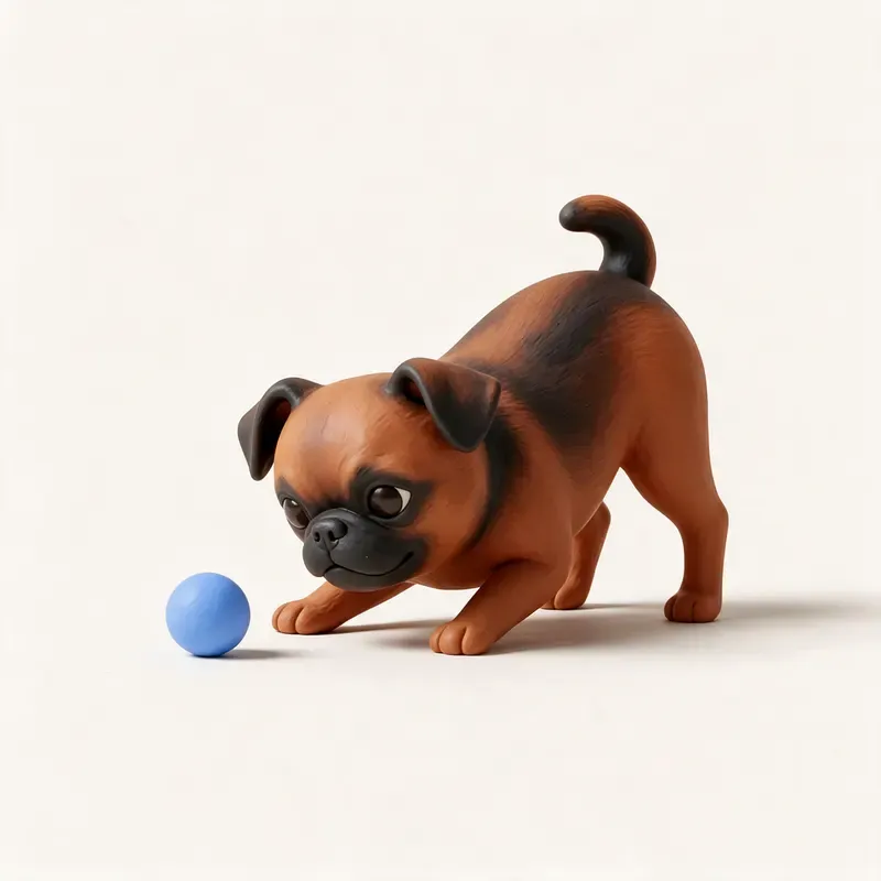 Pequeño brabanzón: haciendo ejercicio (ilustración)