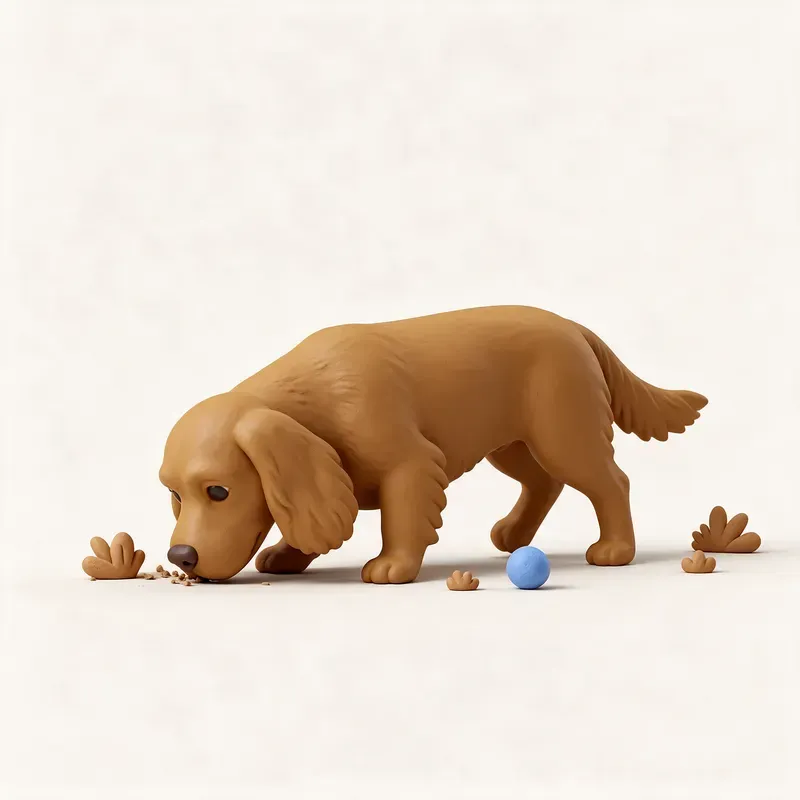 Sussex spaniel: haciendo ejercicio (ilustración)