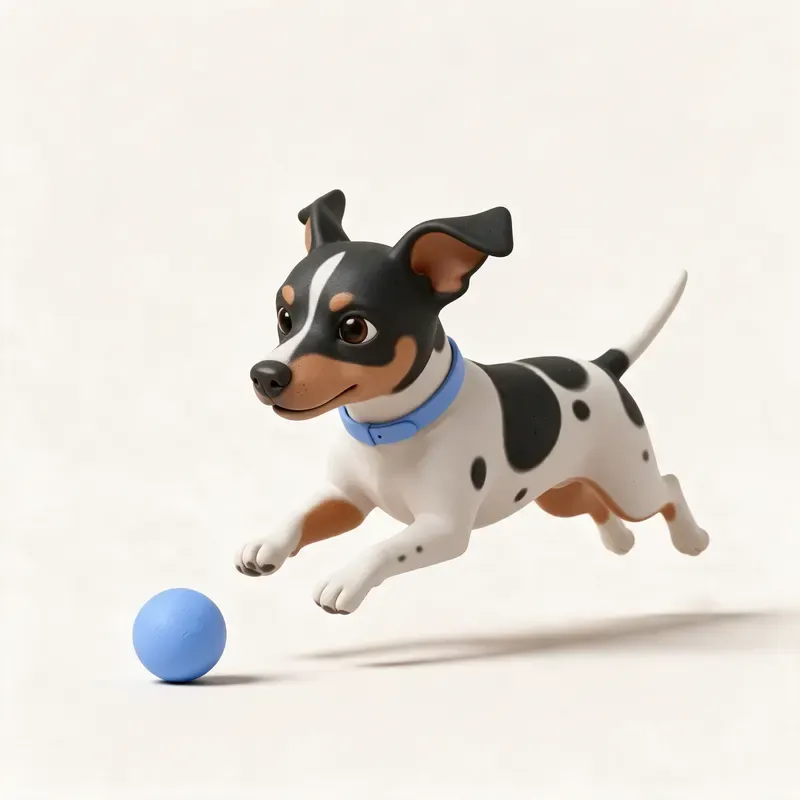 Rat terrier americano: haciendo ejercicio (ilustración)