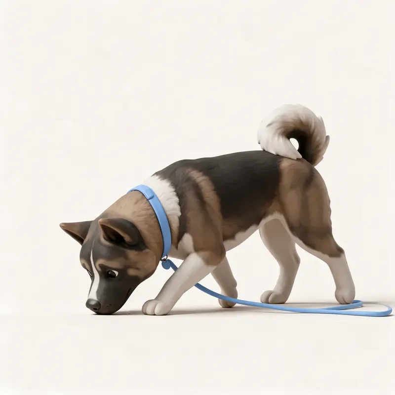 Akita americano: haciendo ejercicio (ilustración)