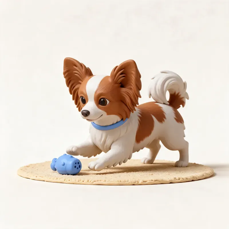 Spaniel enano continental (Papillón / Phalène): haciendo ejercicio (ilustración)