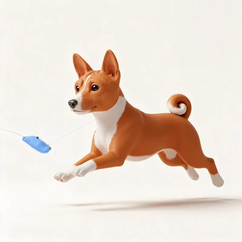 Basenji: haciendo ejercicio (ilustración)