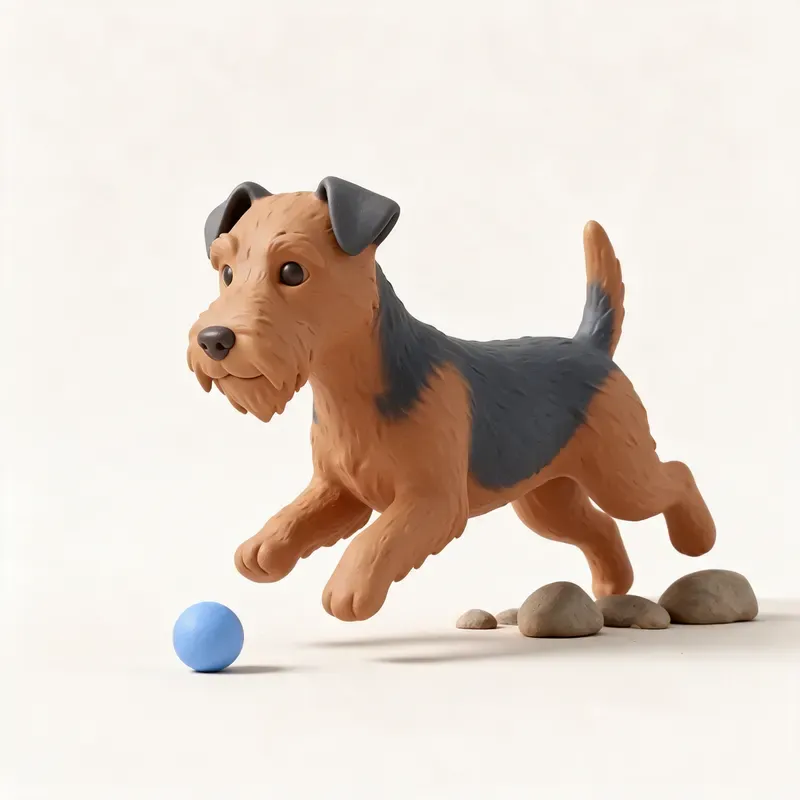 Lakeland terrier: haciendo ejercicio (ilustración)
