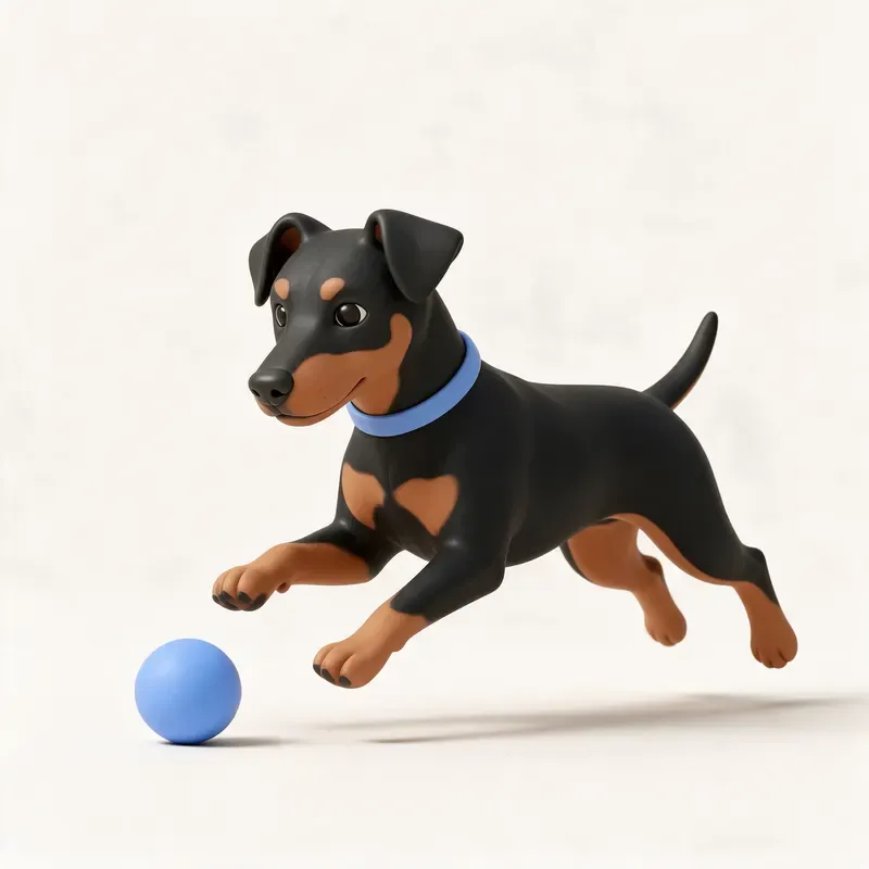 Pinscher alemán: haciendo ejercicio (ilustración)