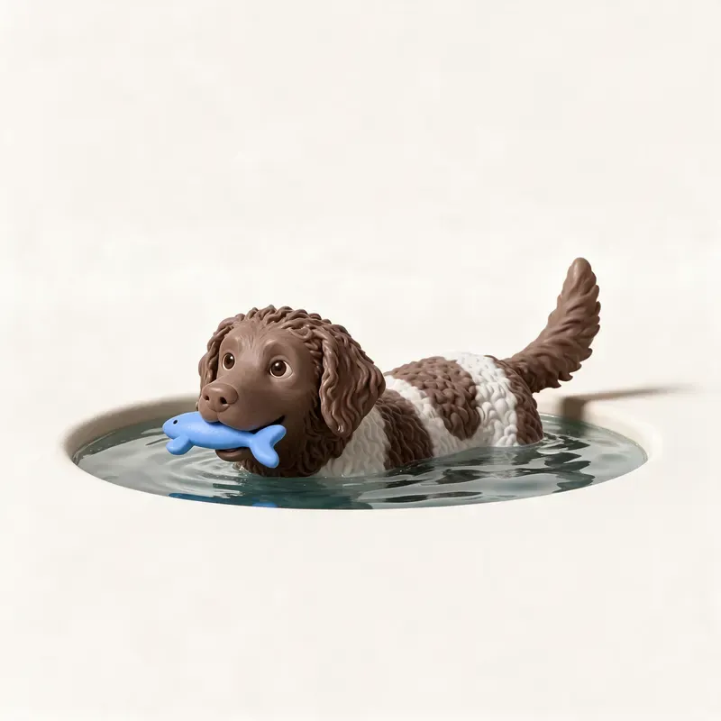 Wetterhoun (perro de agua frisón): haciendo ejercicio (ilustración)