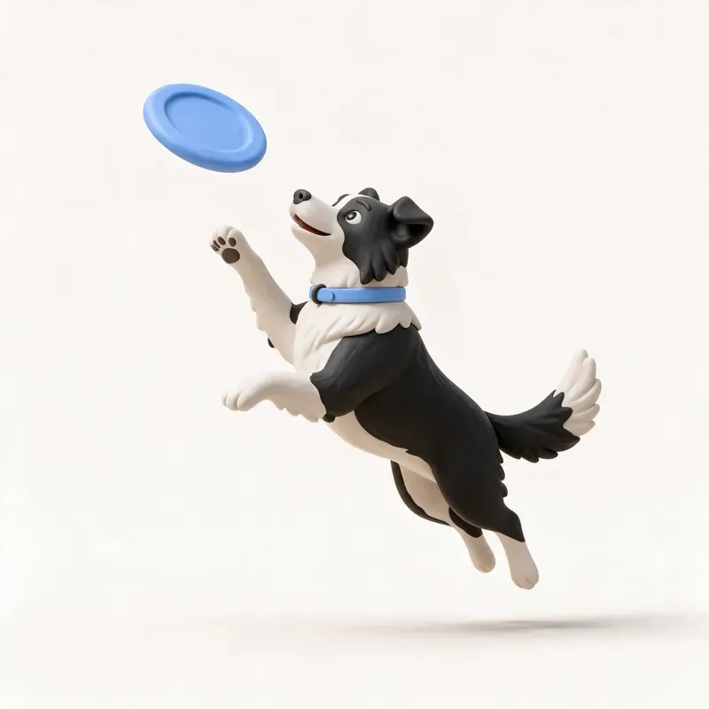 Border collie: haciendo ejercicio (ilustración)
