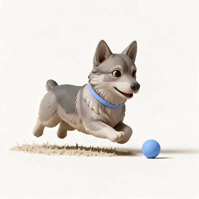 Spitz de Västergötland (vallhund sueco): haciendo ejercicio (ilustración)