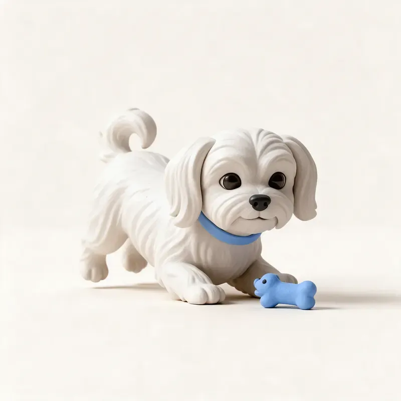 Bichón maltés: haciendo ejercicio (ilustración)