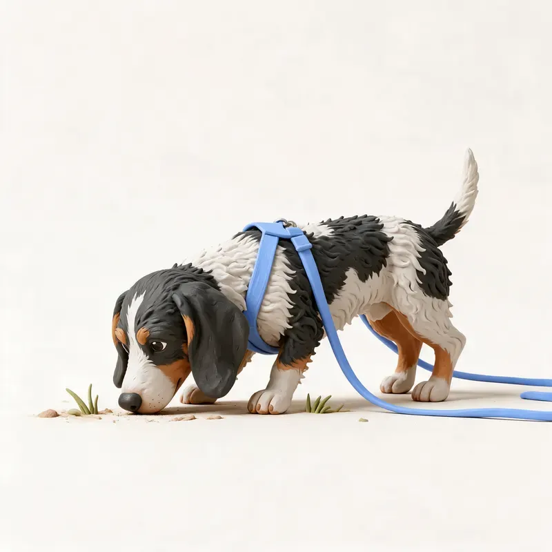 Sabueso suizo pequeño: haciendo ejercicio (ilustración)
