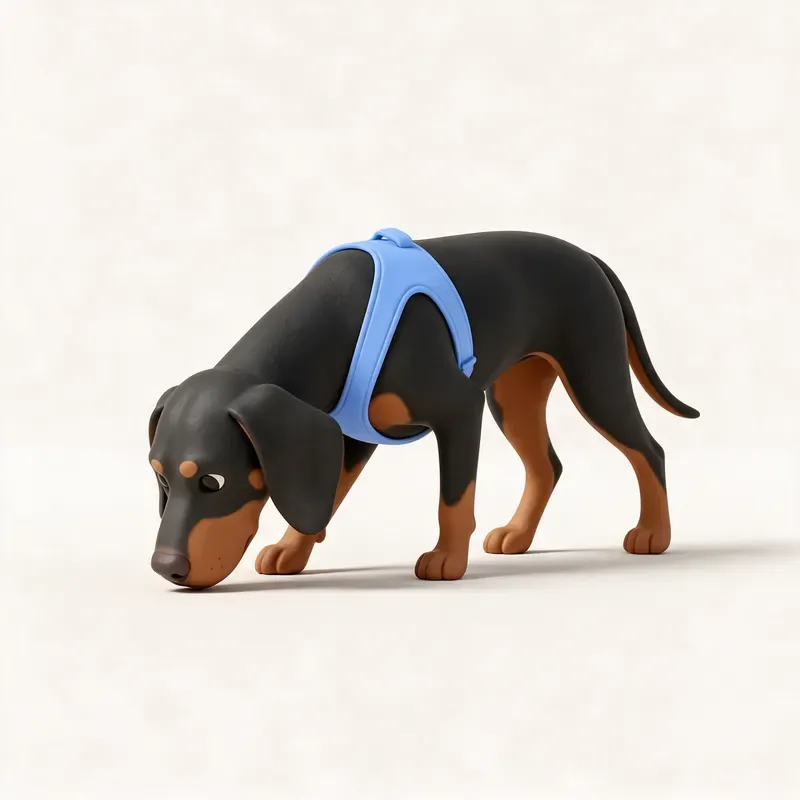 Coonhound negro y fuego: haciendo ejercicio (ilustración)