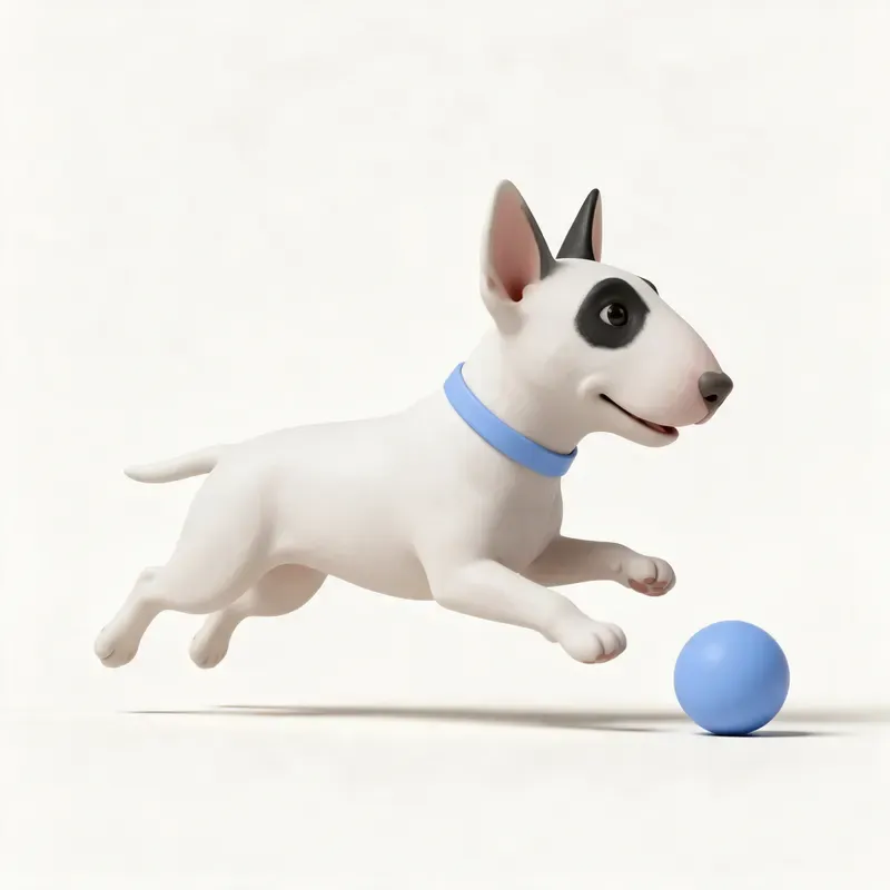 Bull terrier: haciendo ejercicio (ilustración)