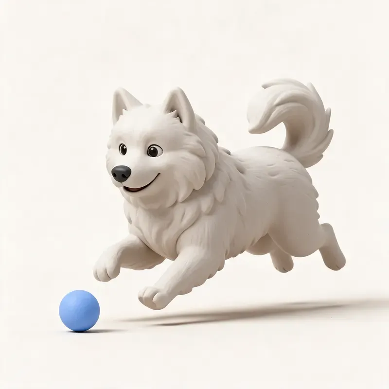 Samoyedo: haciendo ejercicio (ilustración)