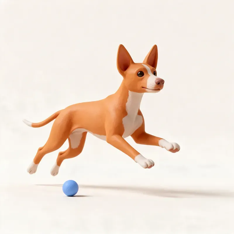 Podenco canario: haciendo ejercicio (ilustración)