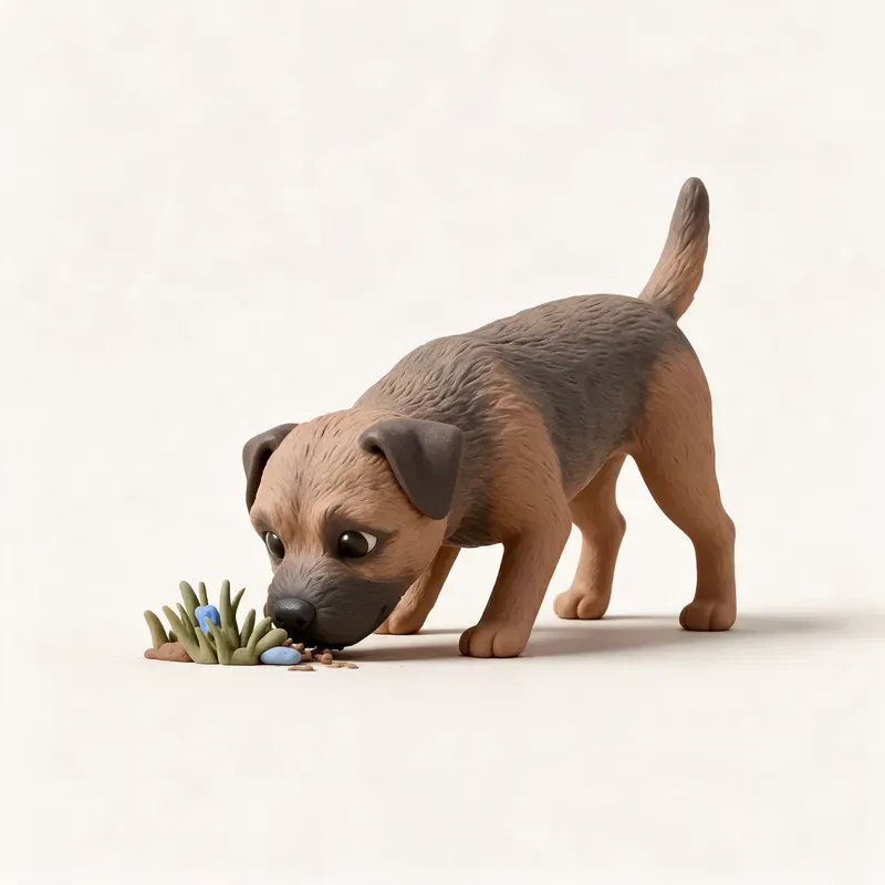 Border terrier: haciendo ejercicio (ilustración)