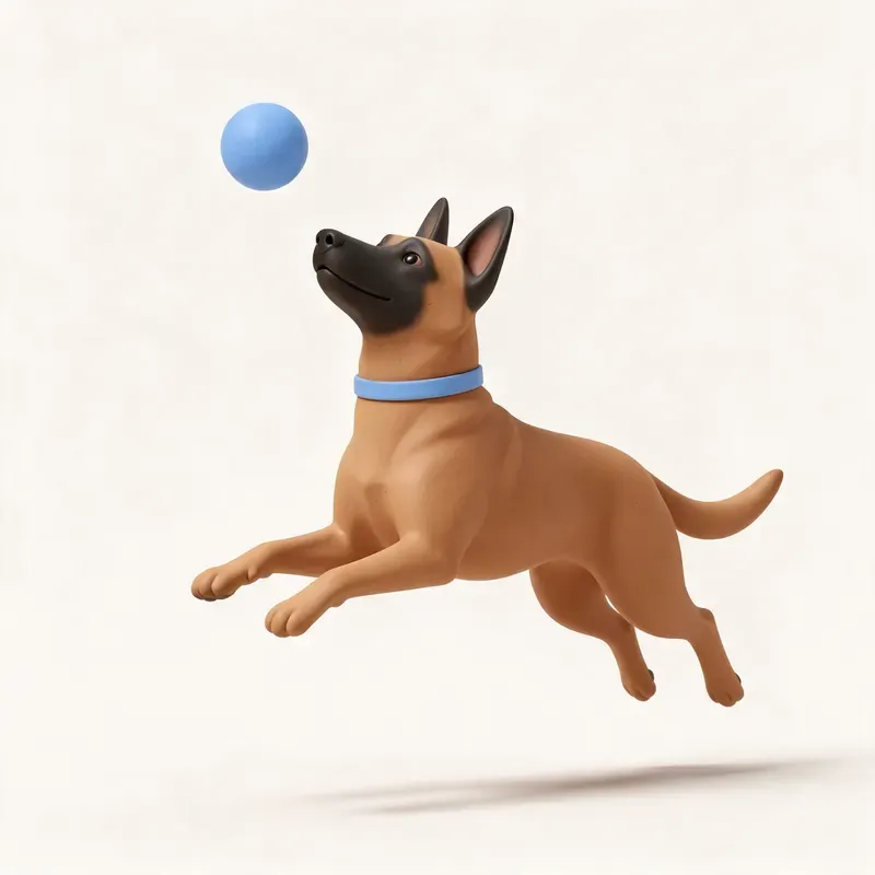 Pastor belga malinois: haciendo ejercicio (ilustración)