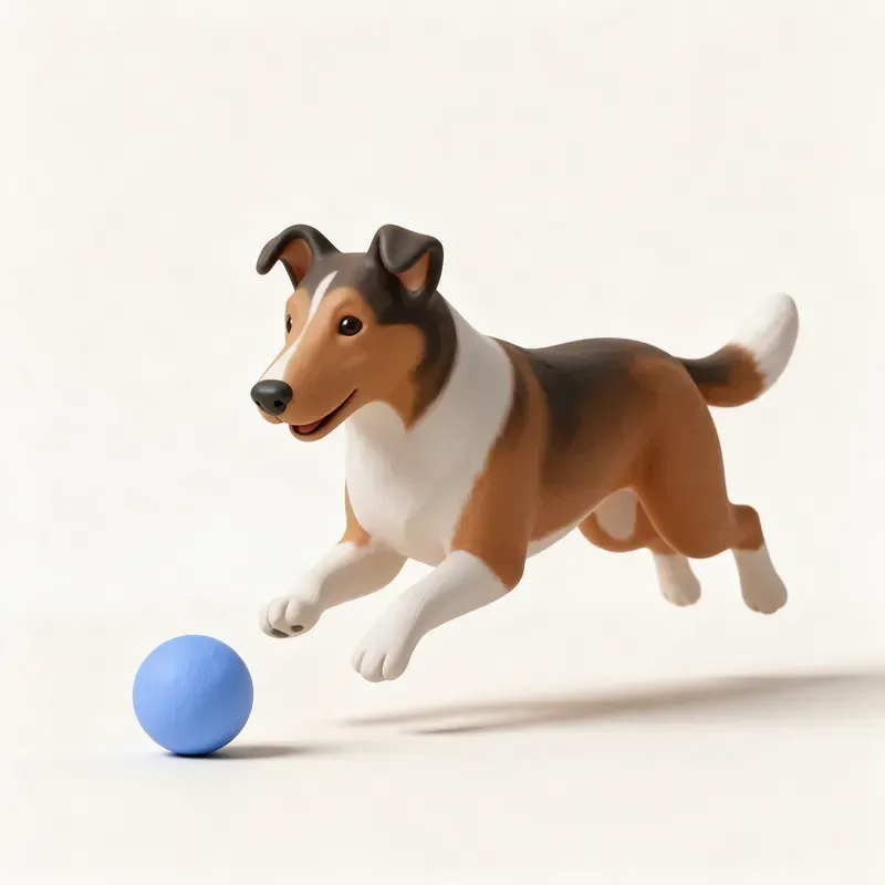 Collie de pelo corto: haciendo ejercicio (ilustración)