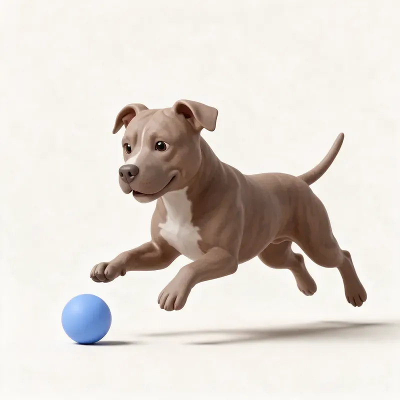 American Pit Bull Terrier: haciendo ejercicio (ilustración)